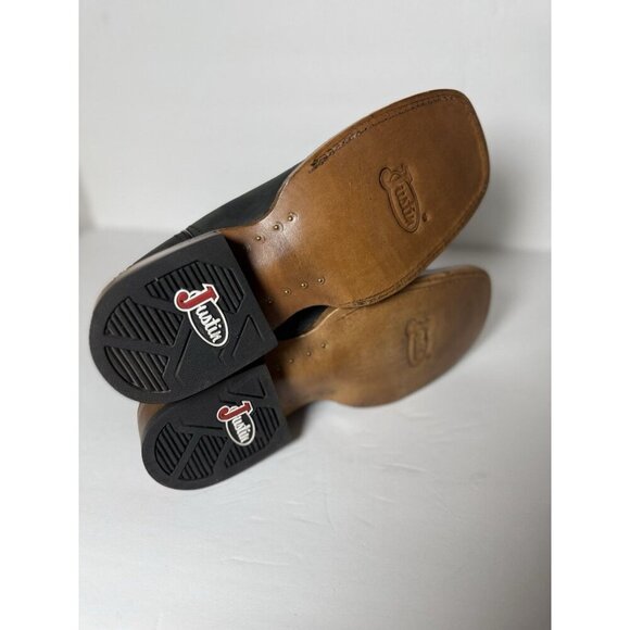 Justin Big News 11” Western Black Red Cowhide Boot Mens Size 7D FN7022 NEW - Picture 11 of 16